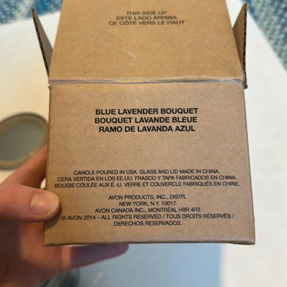 New Avalon Blue lavender Bouquet Candle 3 wick
